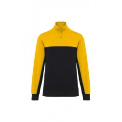 Sweat col zippé écoresponsable WK404 Black/Yellow