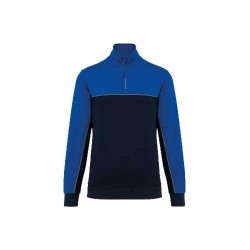 Sweat col zippé écoresponsable WK404 Navy / Royal Blue