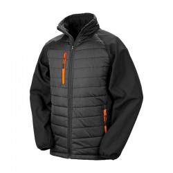 Veste bi-matière matelassée RS237 Black/Orange