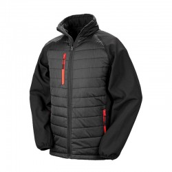 Veste bi-matière matelassée RS237 Black/Red