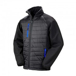 Veste bi-matière matelassée RS237 Black/Royal