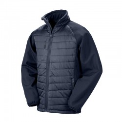 Veste bi-matière matelassée RS237 Navy/Navy