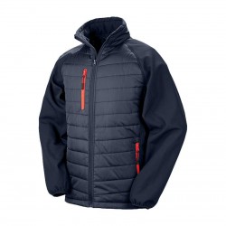 Veste bi-matière matelassée RS237 Navy/Red