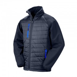 Veste bi-matière matelassée RS237 Navy/Royal
