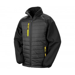 Veste bi-matière matelassée RS237 Black/Yellow