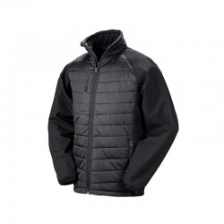 Veste bi-matière matelassée RS237 Black/Black