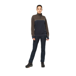 Sweat col zippé écoresponsable WK404 Navy / Dark Grey